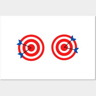 red blue archery target design Posters and Art